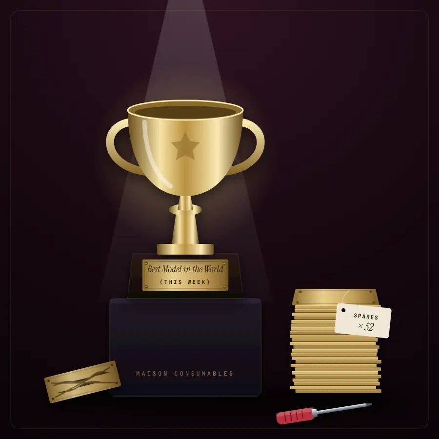 Best Model in the World Trophy (This Week), on display